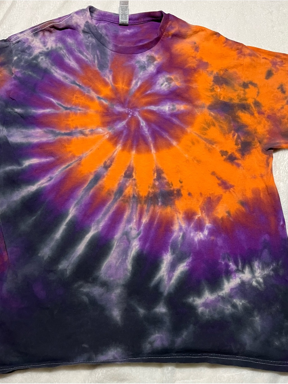 New Tie-Dye Spiral Tee - Orange & Purple Shirt